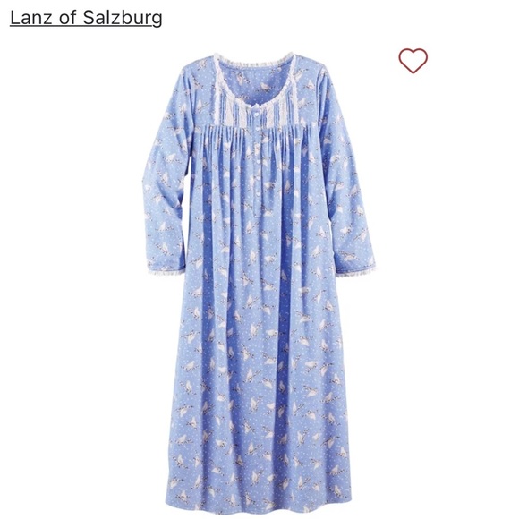 Lanz of Salzburg White Doves Cotton Flannel
Nightgown, Blue/White, Large, NWT 🕊️ - Picture 3 of 5